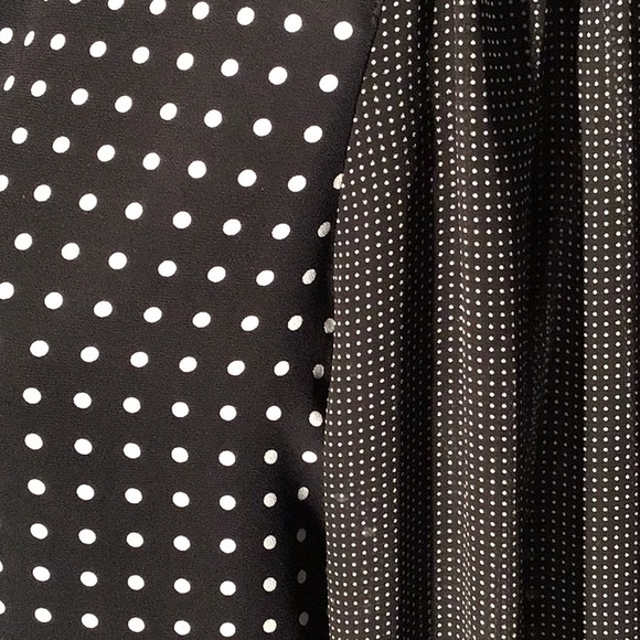 Anne Klein long sleeve high known blouse mini dot pattern S - Picture 3 of 5